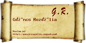 Gáncs Rozália névjegykártya
